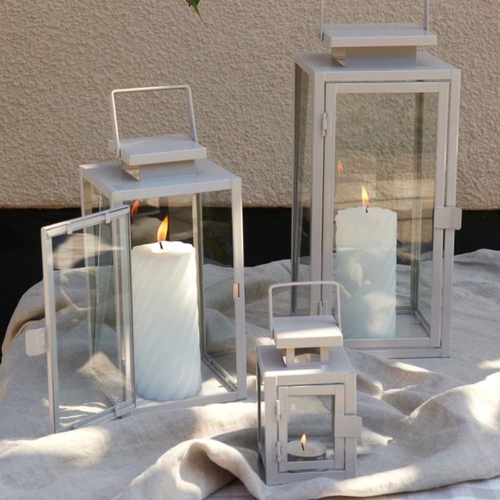 H&M metal frame glass lantern